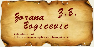 Zorana Bogičević vizit kartica